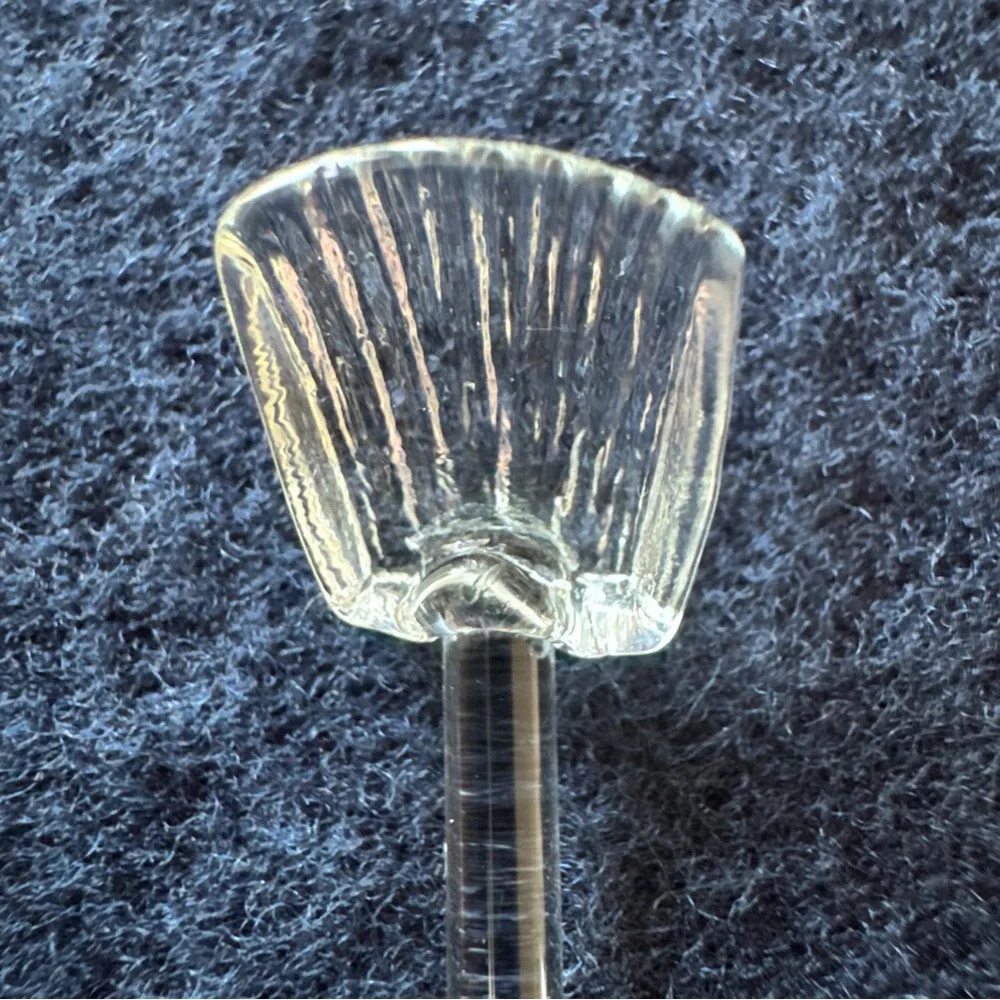 Salt Cellar Spoons Glass Vintage Clamshell Shaped Condiment Set of 4